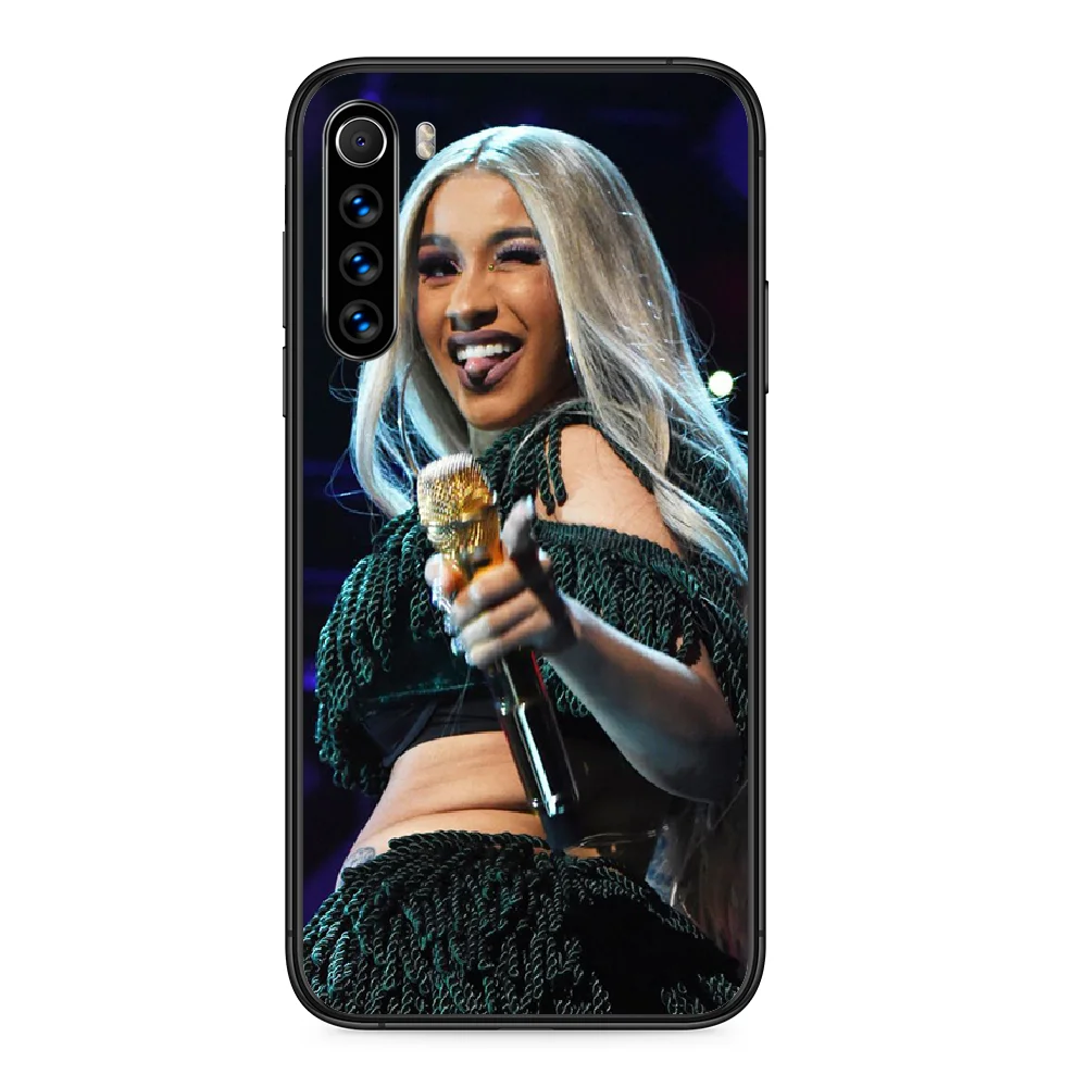 Чехол Cardi B Женский для телефона Xiaomi Redmi Note 4A 4X 5 6 6A 7 7A 8 8A 4 5A 8T Plus Pro черный