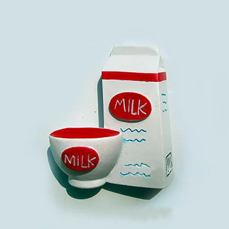 milk Nordic Ins креативный Винный Стеллаж в европейском стиле с покрытием на магнитик на холодильник резиновая имитация Еда Магнитная паста ранее обучение магнит для железа Магнитная паста - Цвет: milk