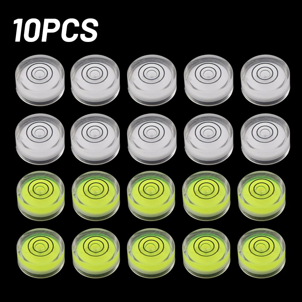 

10pcs Acrylic Spirit Level Bubble 20mmx9mm Green White Colour Round Frame Bullseye New Analysis Level Measuring Instruments