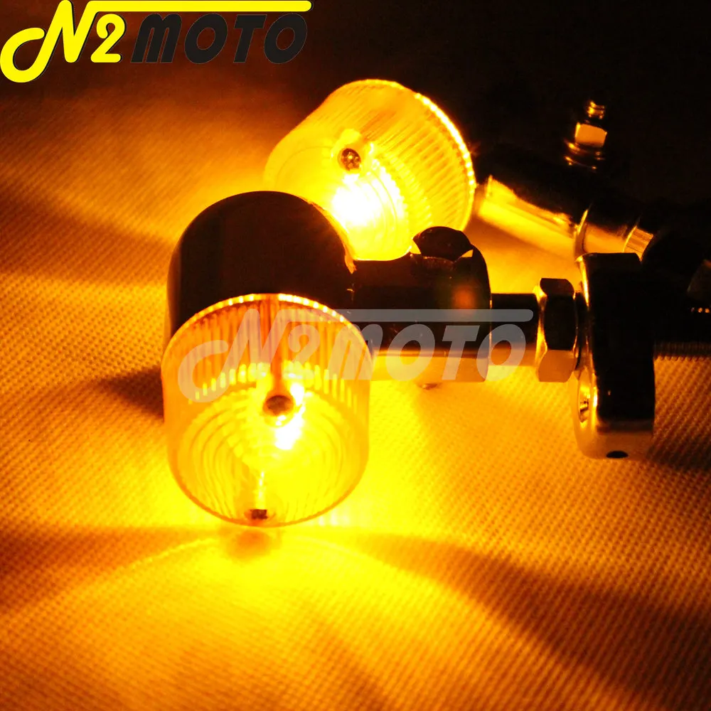 Мотоциклетный круглый хромированный поворотный сигнал 10 мм желтый индикатор