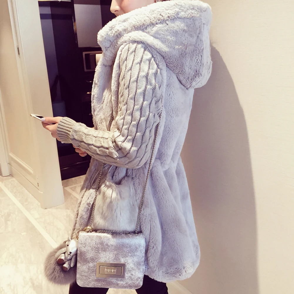 Модная женская теплая куртка классическое вязаное пальто свитер в стиле пэчворк