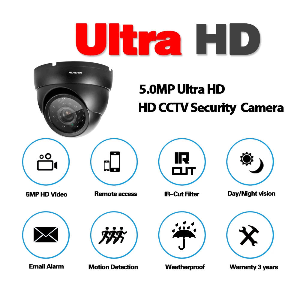 HCVAHDN 5 мп HD аналоговая камера для видеонаблюдения TVI/AHD/CVI/CVBS переключатель 4 в 1