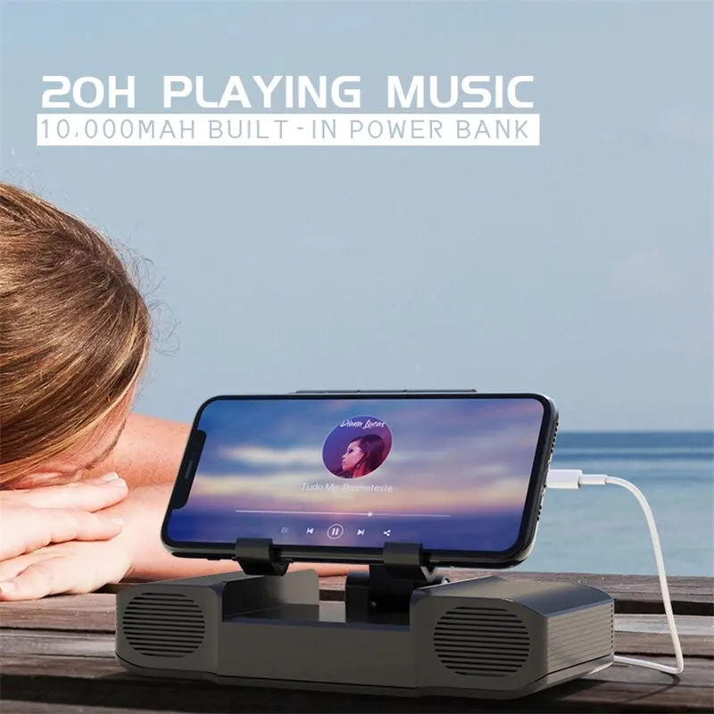 

Bakeey 3-in-1 Wireless Bluetooth Speaker 10000mAh Long Battery Life Power Bank Phone Holder Dual Bass HIFI Stereo Soundbar