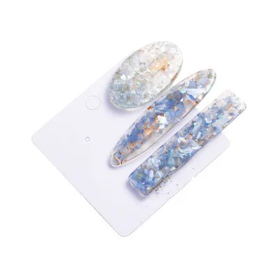 Blue Новые корейские носки из хлопка 3 шт./компл. розовый в виде ракушки заколки Винтаж геометрические овальные Заколки для волос аксессуары для волос для Для ЖЕНЩИН ШИК заколка для волос, заколка для волос - Цвет: Blue