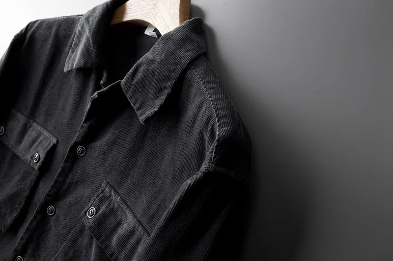 Designer loose long sleeve corduroy jacket for men cotton brand jackets male casual gray mens comfortable Jaqueta jas | Мужская одежда