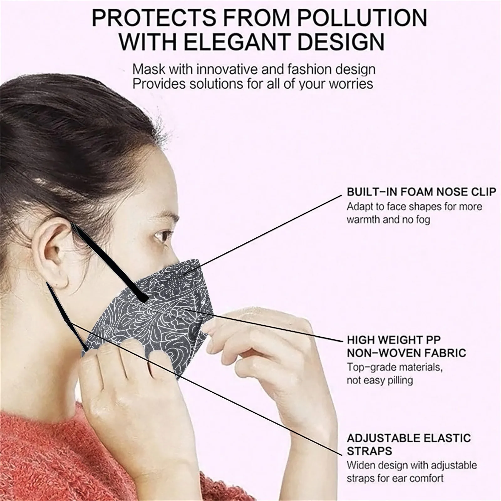 

Headband mascarillas Adult High-Density Mask PM2.5 Wind Mist Pollution Protection Filter # #11