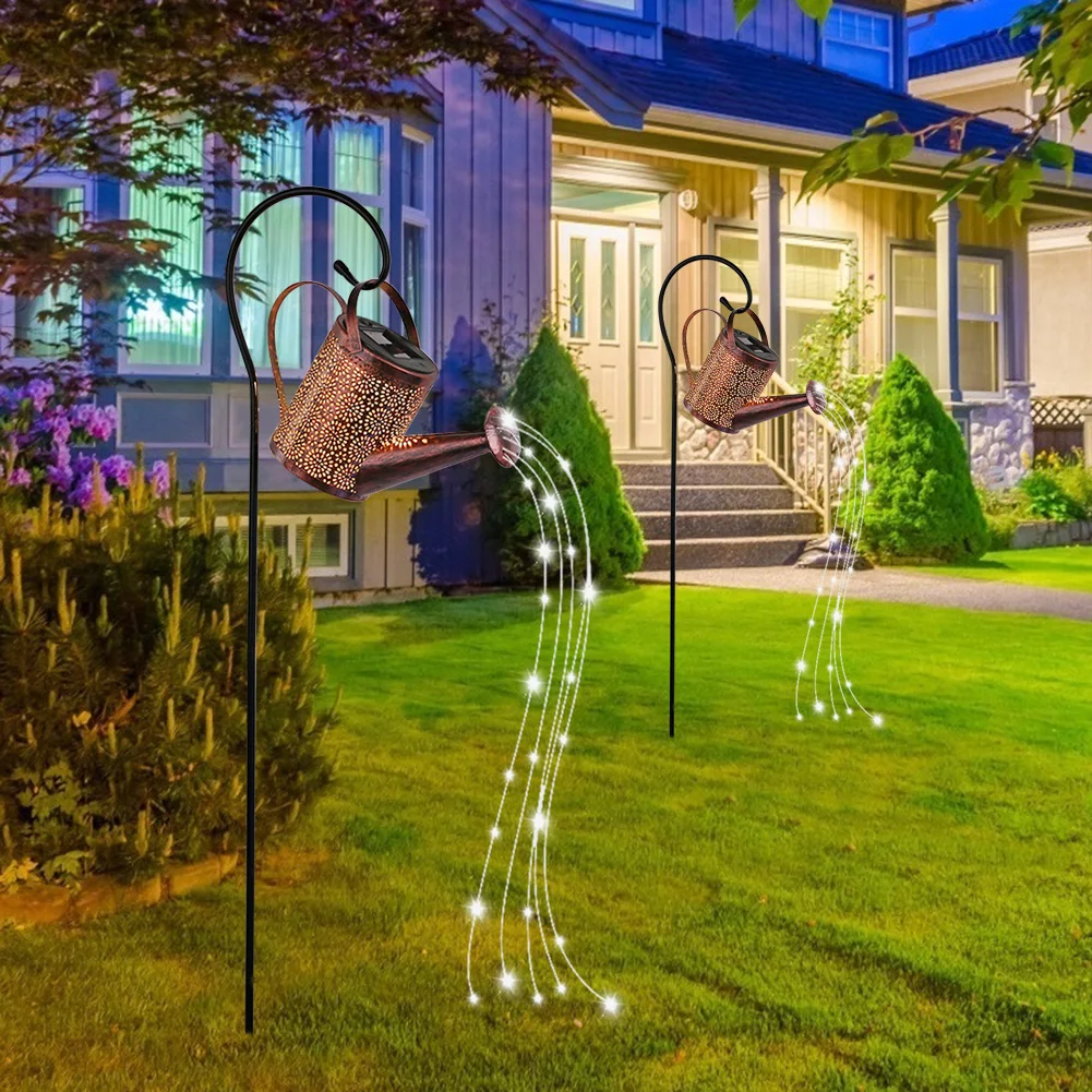 

Solar LED Garden Watering Can Lamp with Lights String Fairy Garden Decoration Outdoor Gardening Ornaments Yard Decorative Lamp
