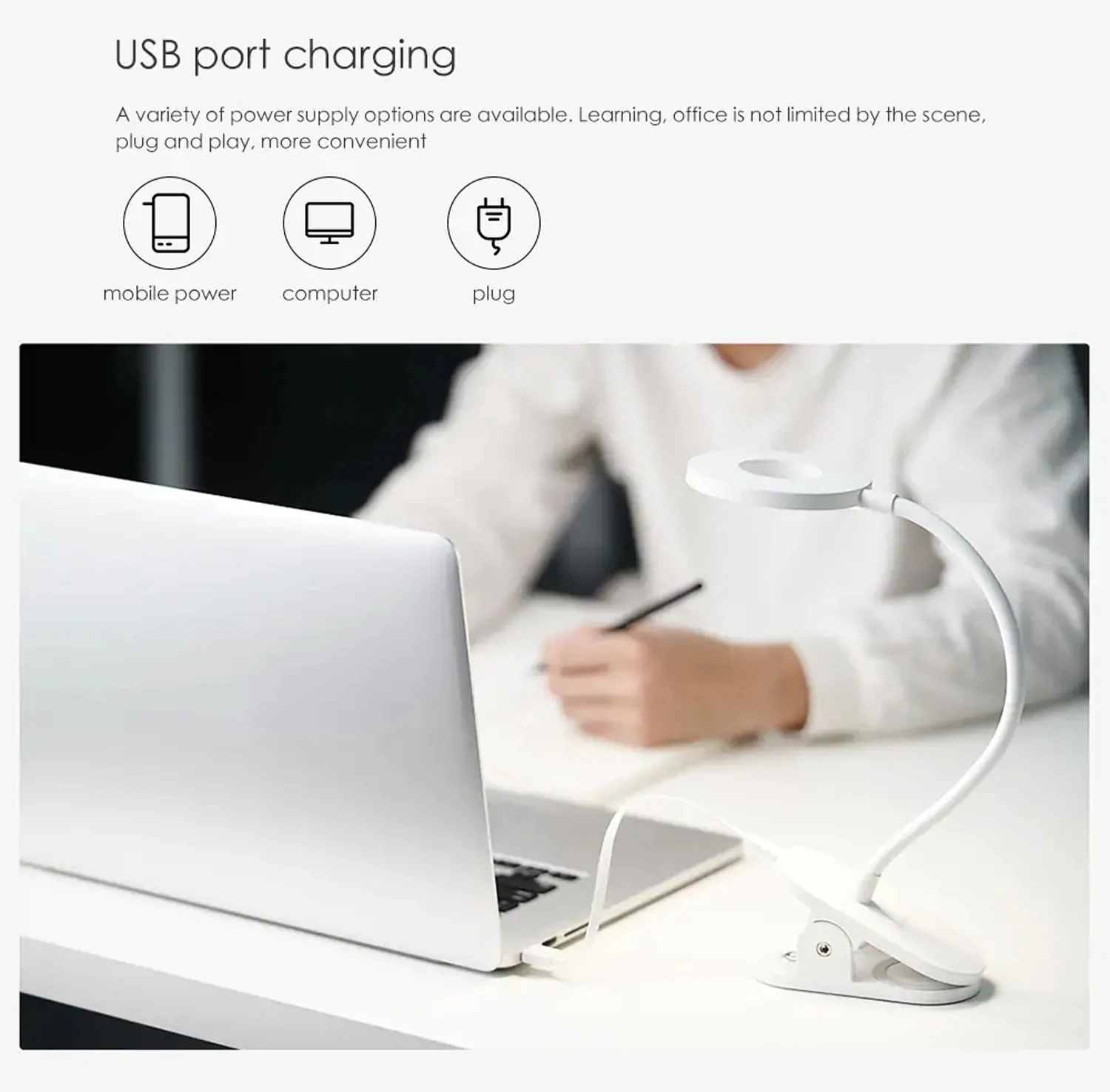Xiaomi Yeelight светодиодный настольный светильник для глаз настольная лампа USB Настольная лампа с аккумулятором лампа с затемнением для чтения лампа для спальни офиса