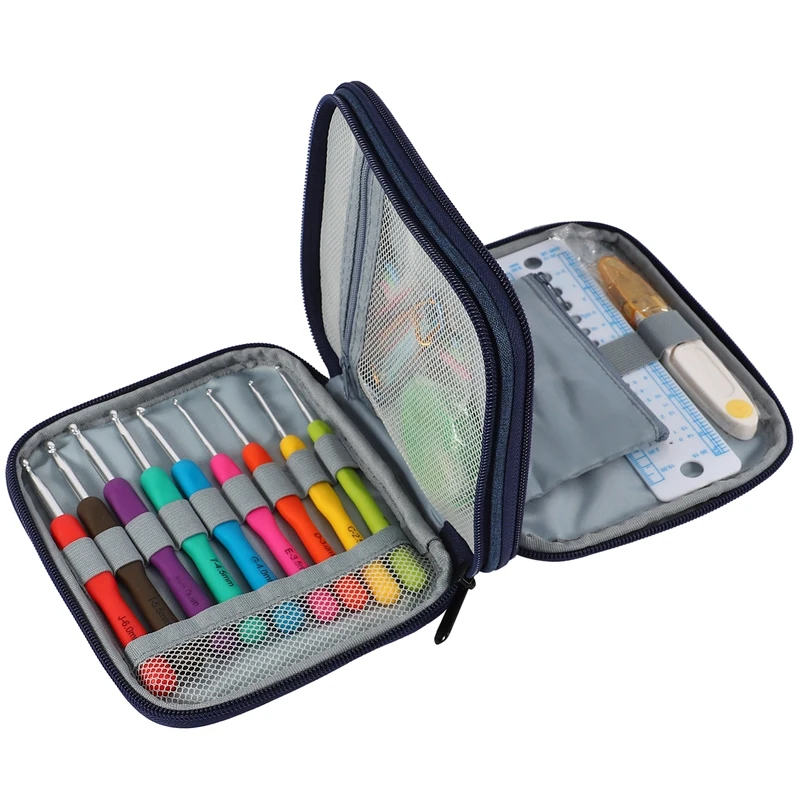 

Crochet Hook Set with Storage Box, Pompom Maker Sewing Needle Crochet for Beginners Skilled DIY Crochet Lovers Hook