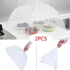 Большой Выдвижной сетчатый экран 2 шт., защитное покрытие для пищевых продуктов, тент, купол, сетчатый зонтик, Складная сетка для пикника, кухонный Зонт от летающих комаров, 3