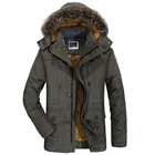 Куртка мужская зимняя, с меховым воротником, ветрозащитная, плотная, 6XL, размера плюс