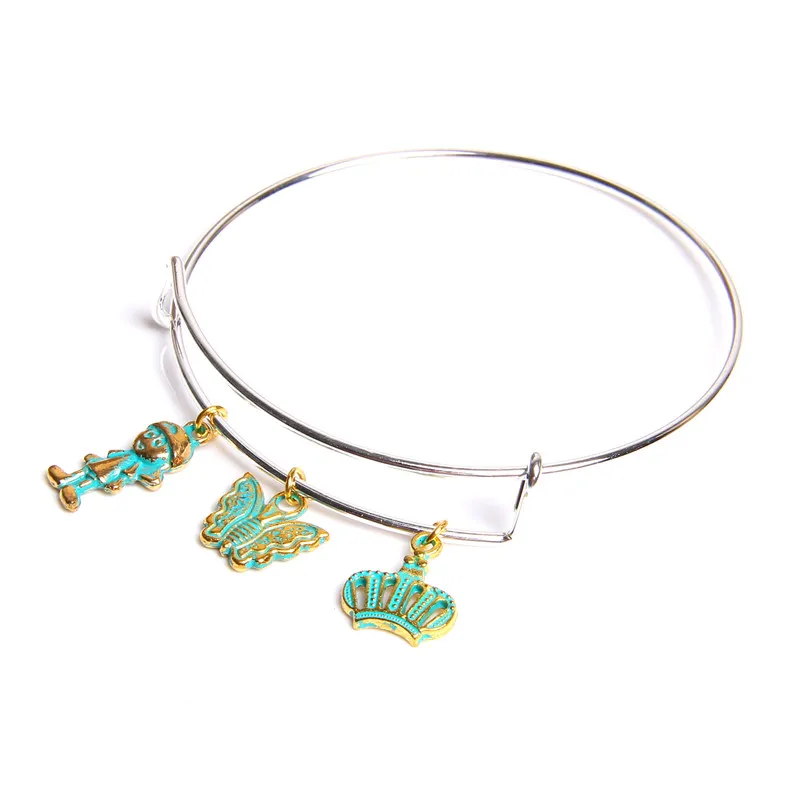 Элегантный древний стиль Мода Бронзовый Зеленый Корона батарея Летающий