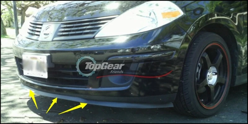 Дефлектор губ на бампер для Nissan Sentra Sylphy Pulsar седан передний спойлер юбка
