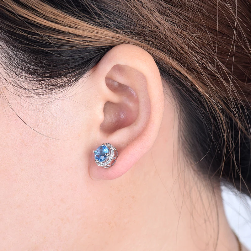Винтажные круглые серьги гвоздики LOVERJEWELRY 6 5 мм из твердого белого золота 18 карат