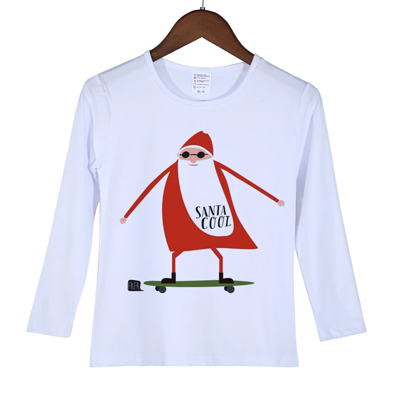 Rocket santa t-shirt New Brand Quality Baby Boy girl Clothe Christmas Santa Claus printed Long Sleeve t shirt unisex O-20