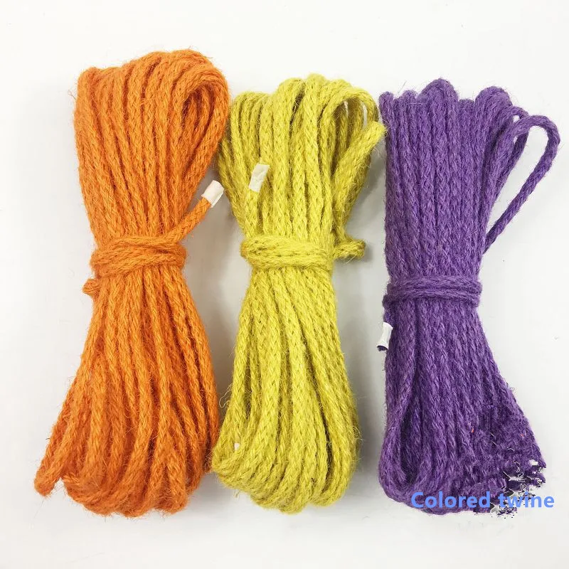 Разноцветная круглая пеньковая веревка диаметром 5 мм плетеная красочная