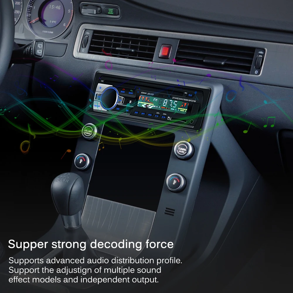 Автомобильный медиаплеер с ЖК-дисплеем 12 В 4*60 Вт Bluetooth FM-радио Aux автомобильное