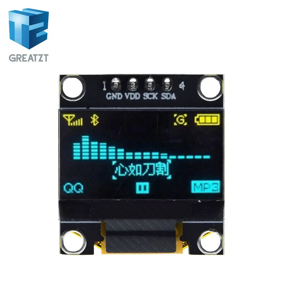 0.96yellowblue black 0,96 дюймов IIC Серийный желтый синий OLED дисплей модуль 128X64 IEC SSD1306 12864 плата с ЖК-экраном GND VCC SCL SDA 0,9" для Arduino - Цвет: 0.96yellowblue black