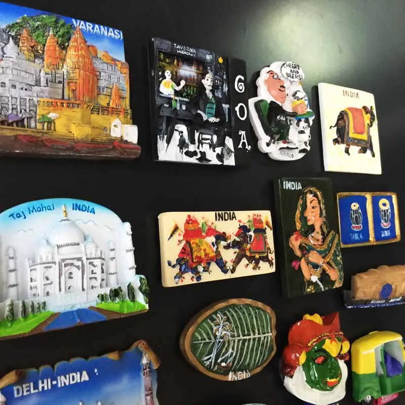 Магнитный сувенир на холодильник Индия Нью-Дели ступа тадж-махал Ганг река Гоа