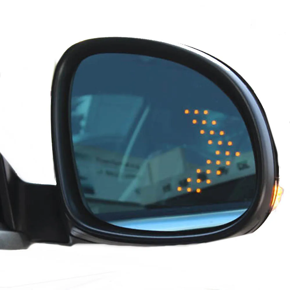 Боковое зеркало заднего вида для Tiguan с синим широким углом светодиодный