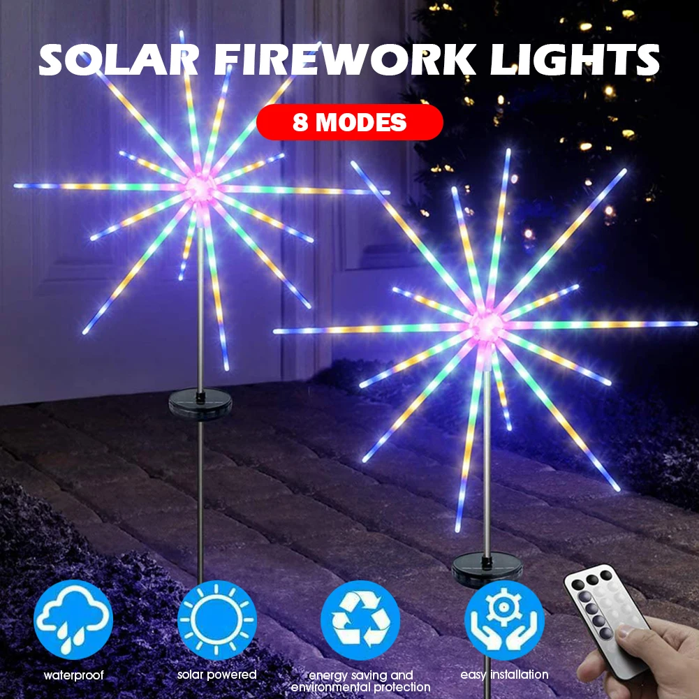 

LED Solar Light Outdoor Garden Decoration Garland Waterproof String Lights Firework Starburst Lamp Patio Fairy Lamps wholesale