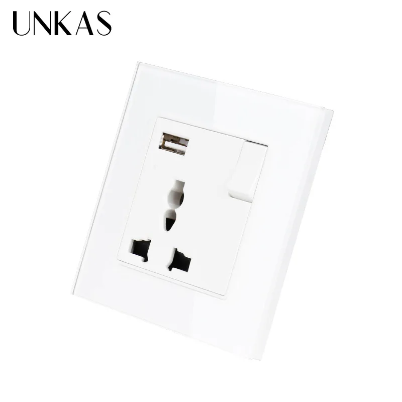 Универсальная Розетка UNKAS с 3 отверстиями USB-портом для зарядки мобильного выхода