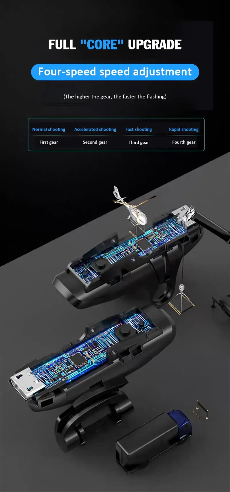 Геймпад для телефона джойстик PUBG Mobile L1 R1 контроллер стрельбы емкостный артефакт