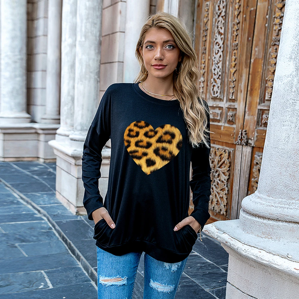 

JFUNCY Spring Autumn Pullover T Shirt Women Loose Tees O-Neck Long Sleeve T-shirts Female Tops Oversized Woman Casual Tshirt