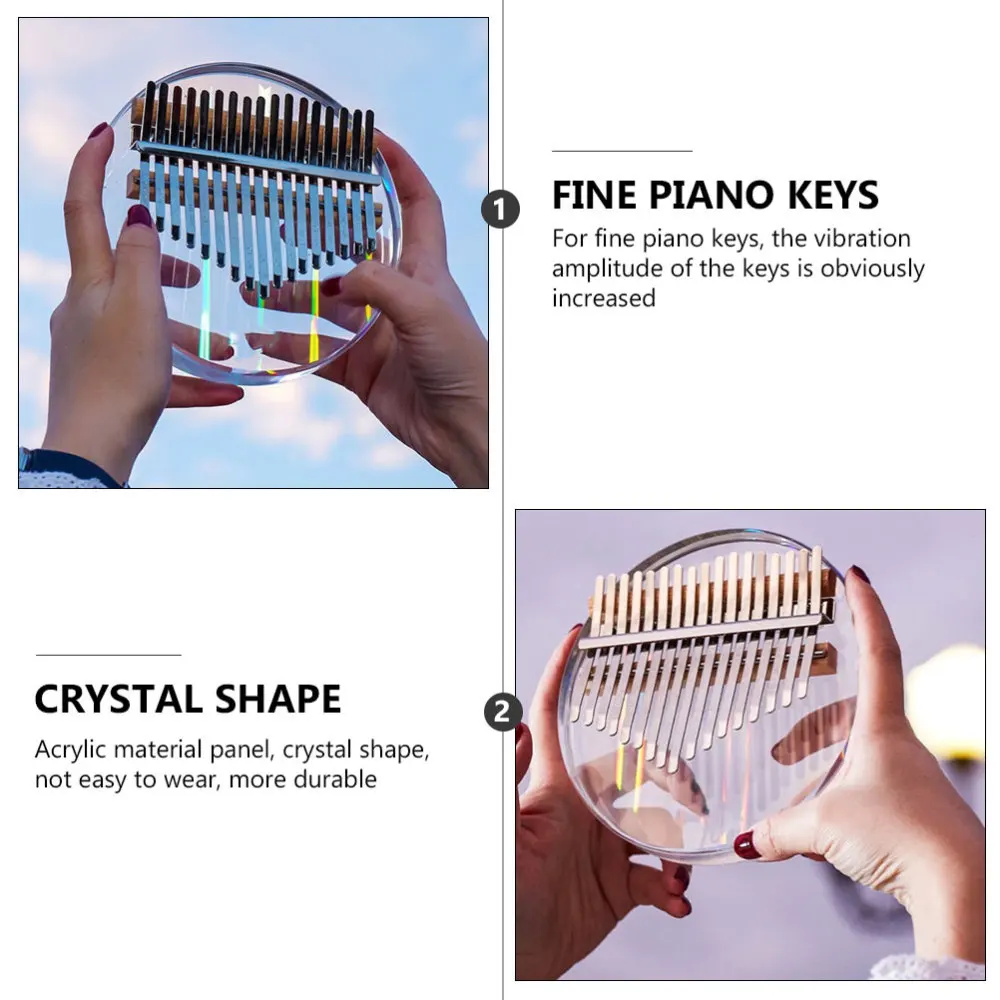 

1 Set Mini Kalimba Acrylic 17 Key Transparent Thumb Piano Finger Piano Gift