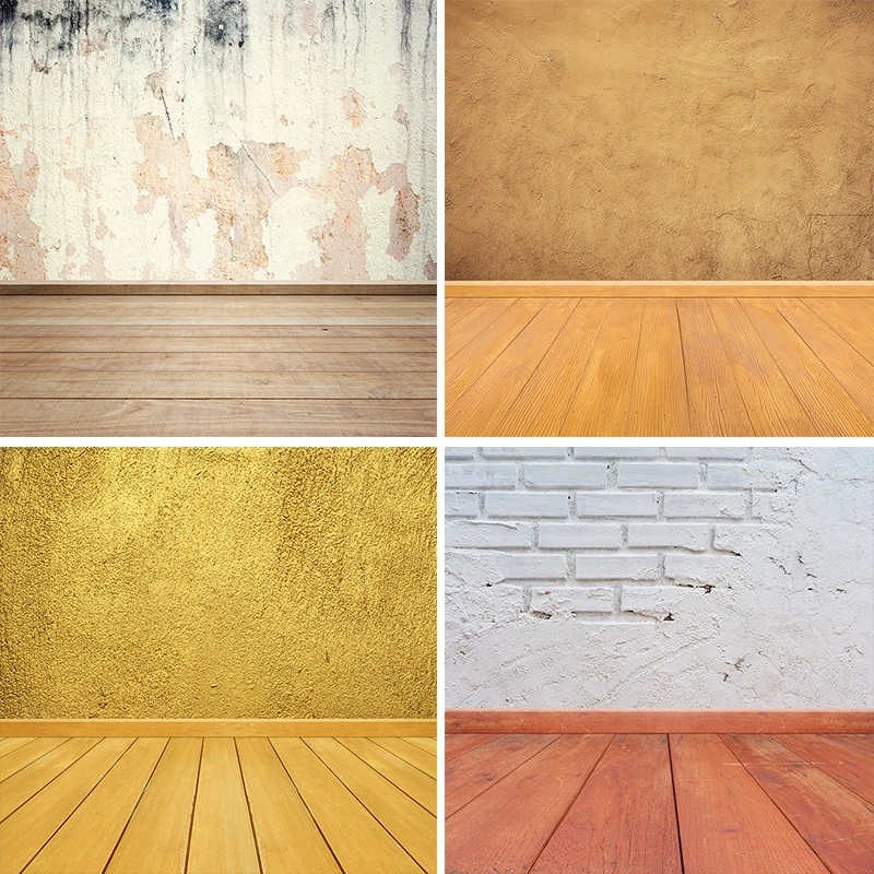 

Nitree Photo Studio Props Photography Background Brick Wall Wood Floor Grey Cement Wall Stitching Splice Backdrop Vinyl