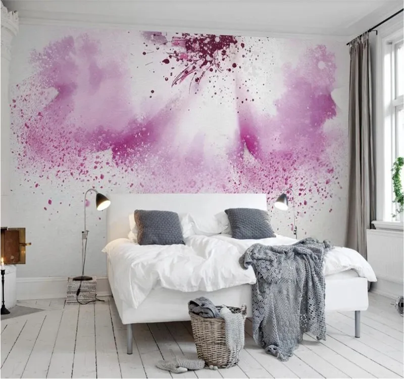 Большой домашний декор на заказ Настенные обои розовый фиолетовый креативная