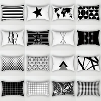 1pc 3050 nordic black white geometric pattern home decor soft velvet pillowcase car sofa cushion cover home textile pillow case