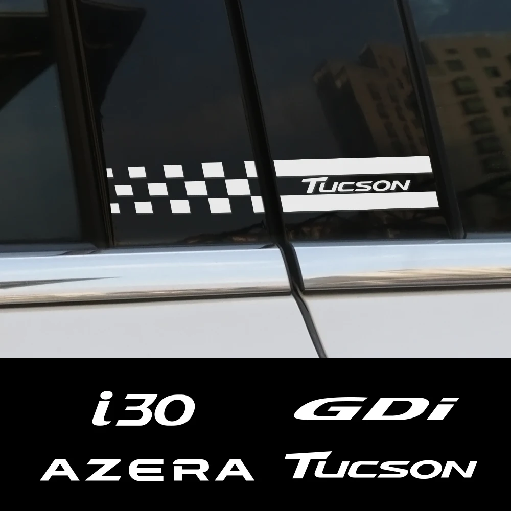 2 шт. автомобиля B наклейки на стойки для Hyundai Tucson i40 i30 i10 i20 IX35 IX20 Solaris Genesis Sonata