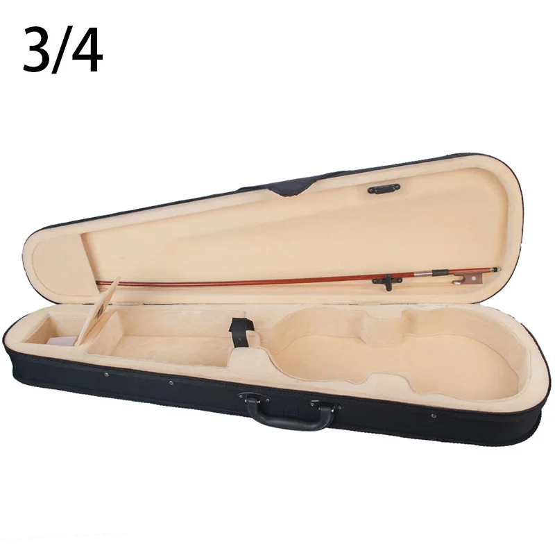 hot violin case 34 size professional triangular shape violin hard case yellow inside violin parts free global shipping