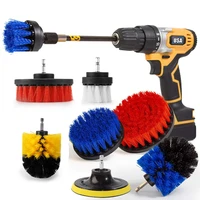 3pcs electric cleaning brush scrubber cleaning drill nylon brushes tub cleaner kit wood grinding polishing tool d30