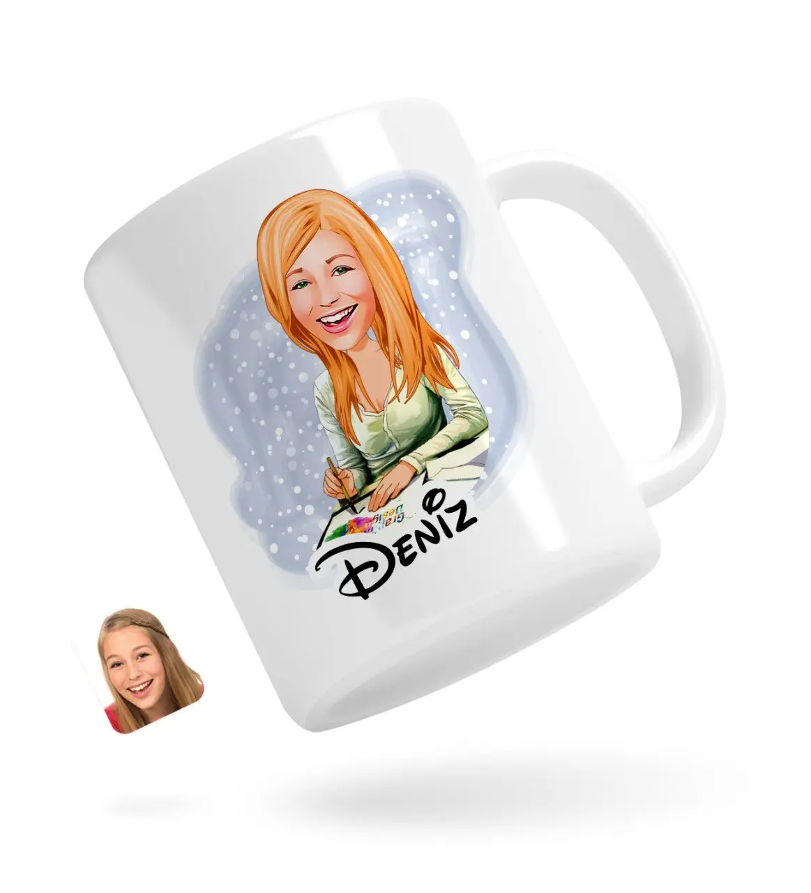 

Персонализированные Для женщин графический дизайнер карикатура белая кружка Bardak-1