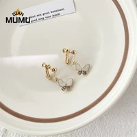 new vintage hoop earrings for women handmade sweet simulated pearl circle jewelry pendientes gifts ear clips not pierced ears