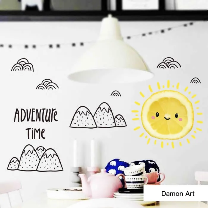 Стикер на стену с изображением солнечного света простые настенные картинки в