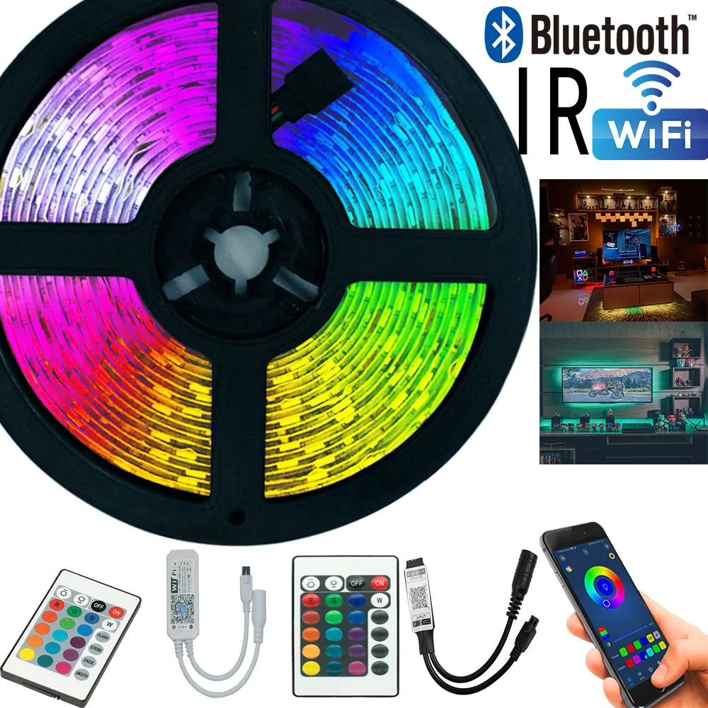 Светодиодная лента Bluetooth WIFI ИК-пульт дистанционного управления RGB 5050 полосок