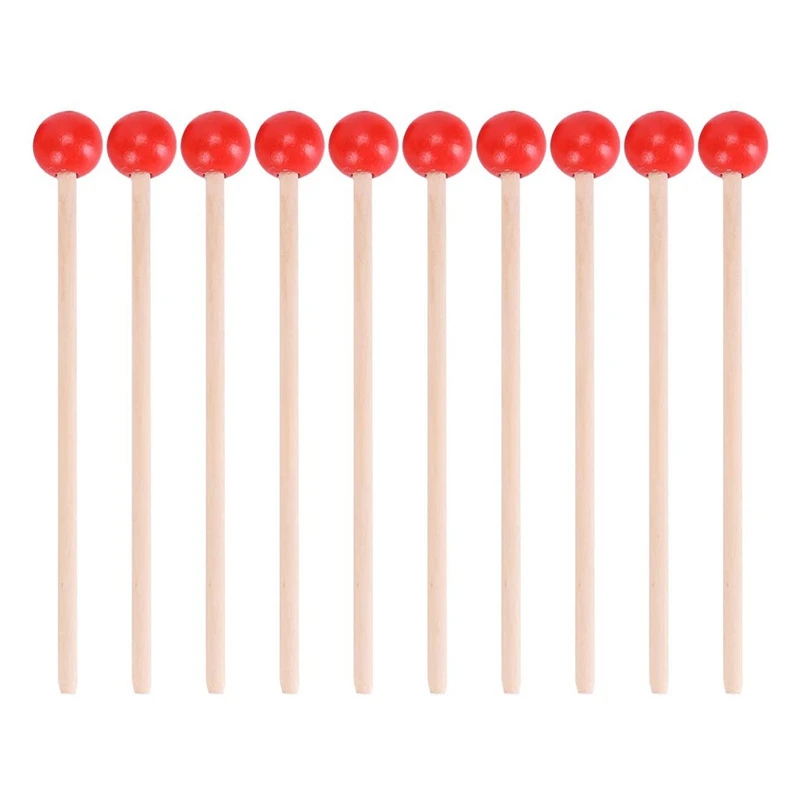 

12 Pcs Rubber Mallet Percussion Sticks with Wood Handle Round Head Mallet Music Accessories for Children Kids