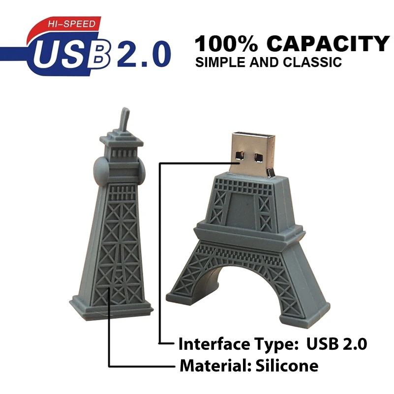 USB-флеш-накопитель с Эйфелевой башней 32/64/128 МБ | Компьютеры и офис
