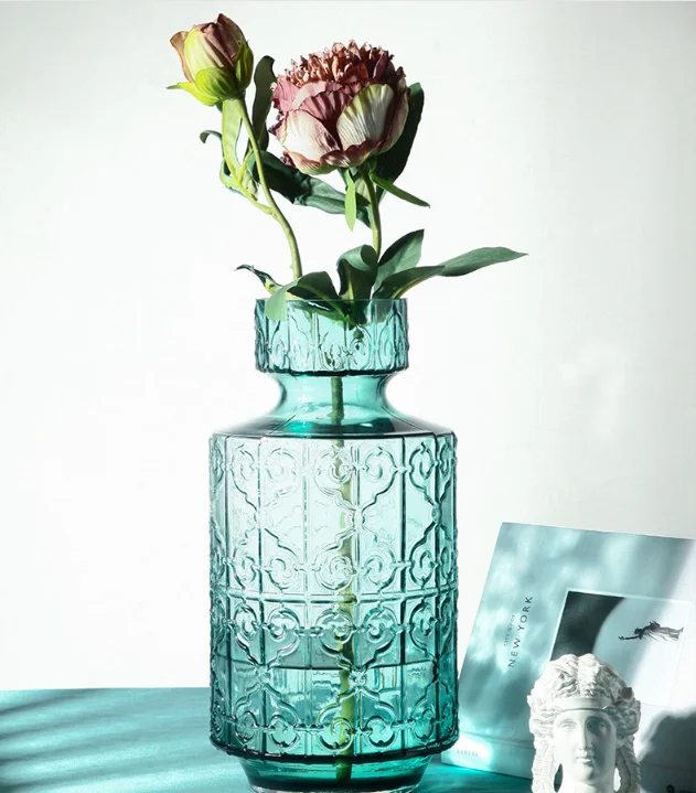 Tabletop Vase for Home Decoration Plastic Europe Nordic Design Vase for Flower Glass Arts Living Room Decoration Flower Vase