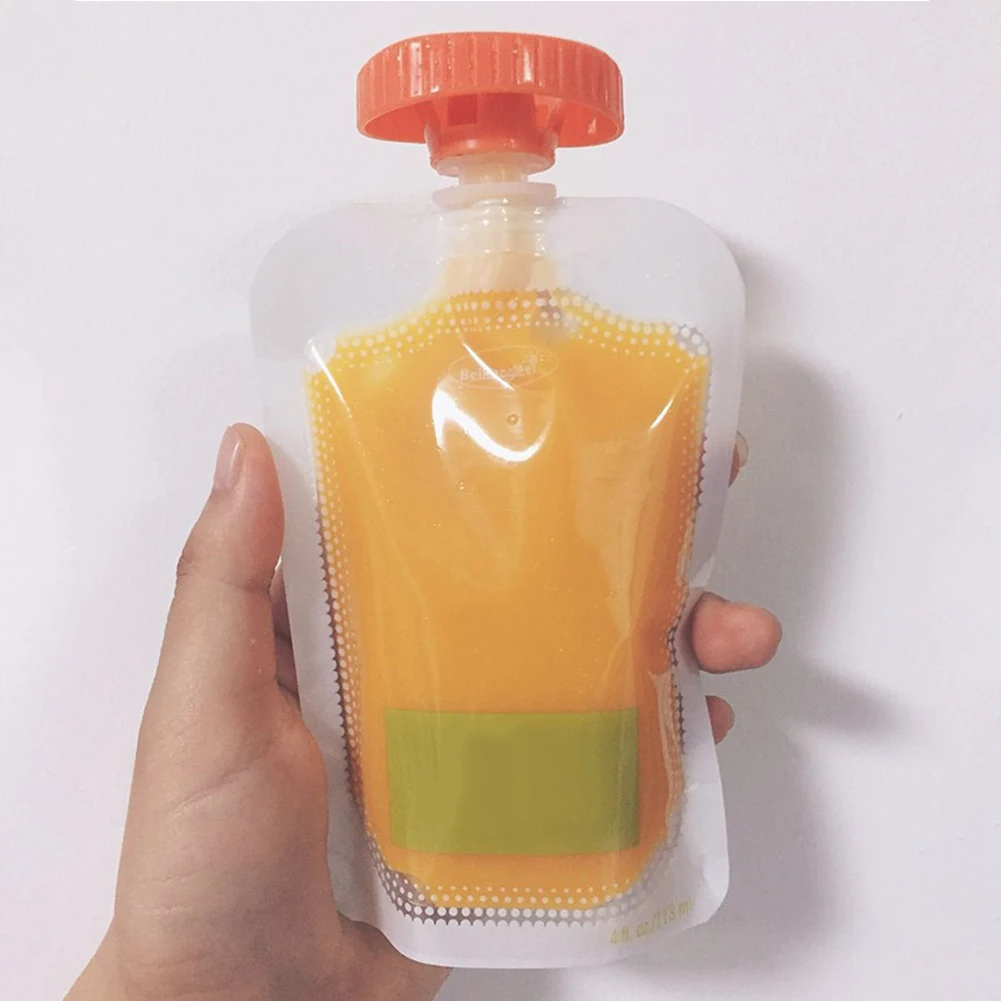 Bolsas reutilizables para comida de beb&eacute;, paquete de suplemento de alimentaci&oacute;n para reci&eacute;n nacido, fruta y verdura, f&aacute;cil de limpiar, viaje, 10 unids/set por juego-2