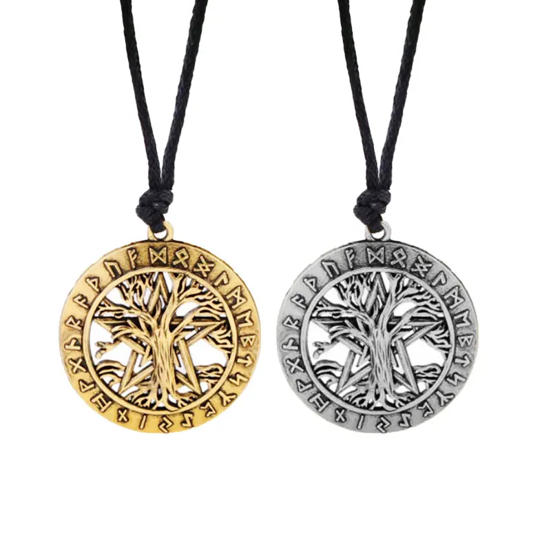 

Trend Classic Viking Tree of Life Rune Amulet Men's Pendant Necklace Fashion Casual Accessories Gift