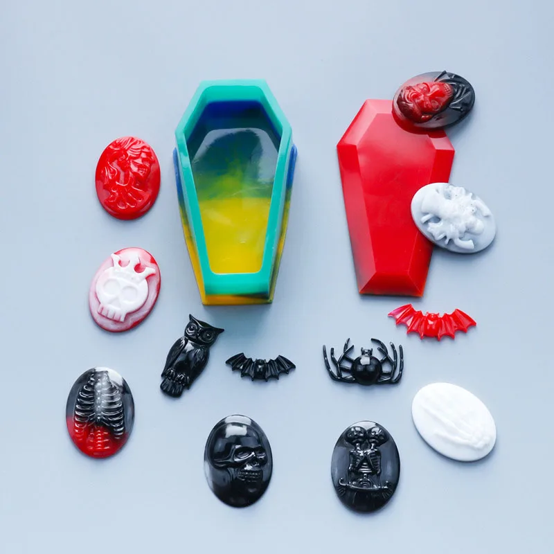 Силиконовая форма для ящика гроба силиконовая Хэллоуина готический контейнер