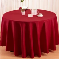 white round polyester plain table cloth for wedding event party hotel banquet home table decoration dining tablecover 300cm