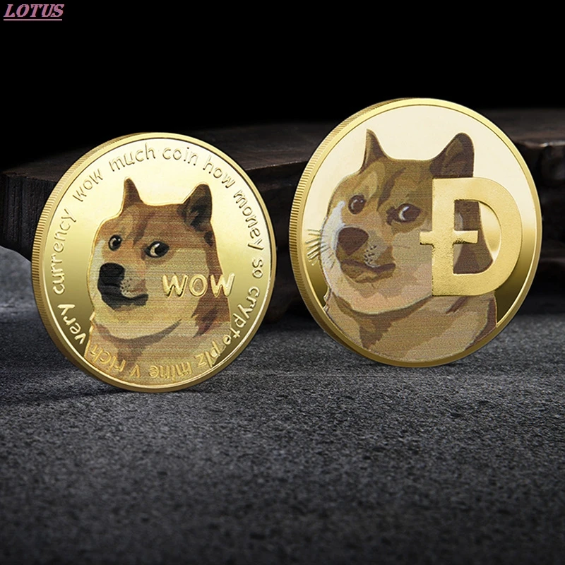 

Dogecoin Gold Silver Doge Commemorative Coins Collection Wow Dog Pattern Souvenir Home Decoration Crafts Desktop Ornaments 1Pc
