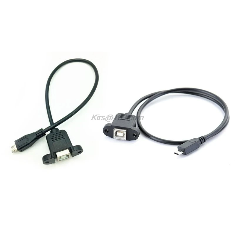30/50 см Micro USB папа к USB2.0 B Тип Женский адаптер кабель панель крепление