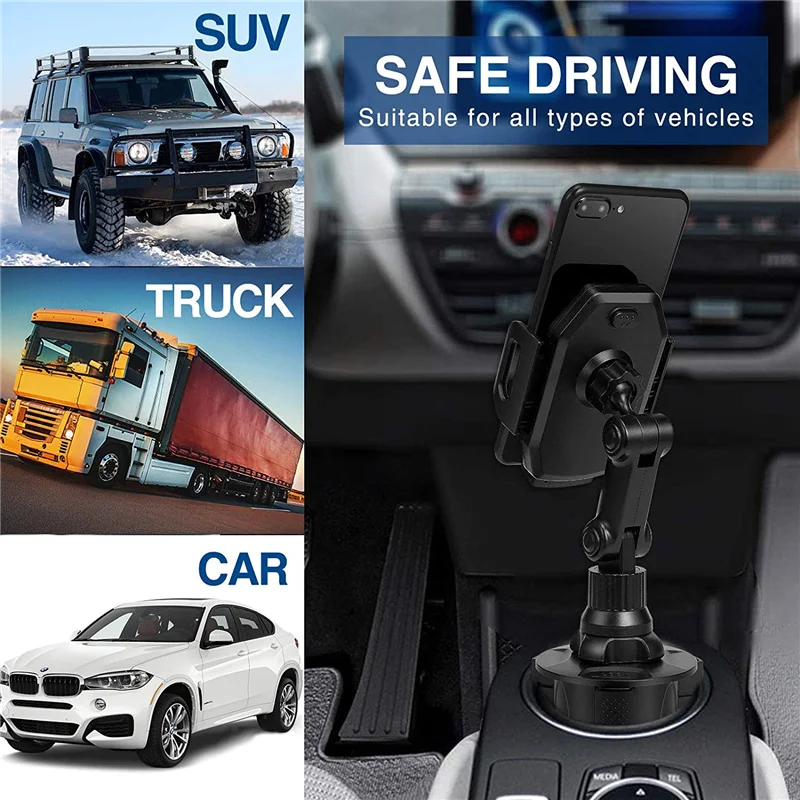 car cup phone holder upgrade gooseneck cup holder cradle mount for car universal phone holder 360° adjustable cell phone holder free global shipp