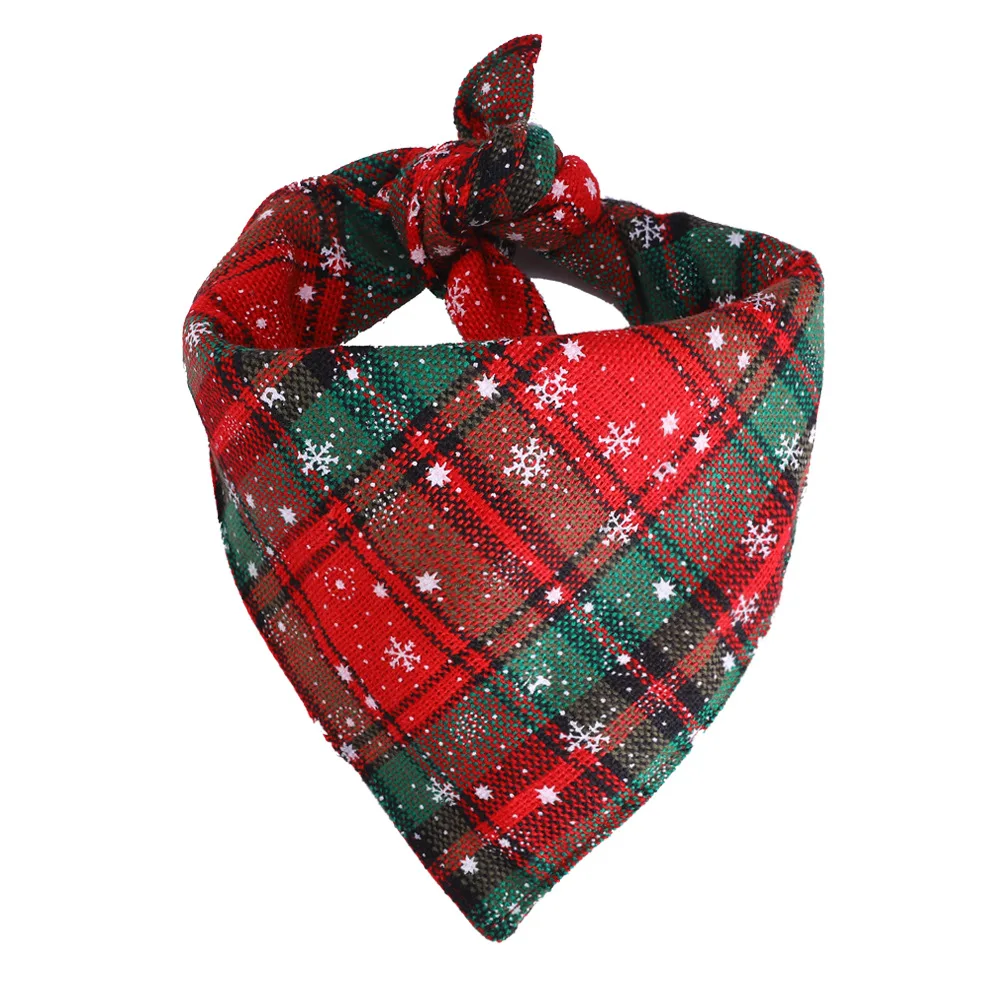 Green 1 Pcs Dog Christmas Dog Scarf Pet Dog Cat Bandana Double Puppy Scarf Washable Bibs Kerchief Pets Christmas Accessories - Color: Green